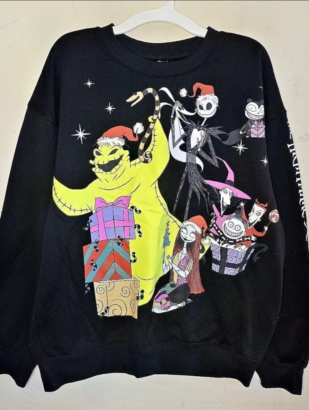 Disney Nightmare Before Christmas Sweatshirt Women's M Black Jack Sally Crewneck